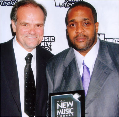 Larry with Kevin Black at the New Music Weekly awards.