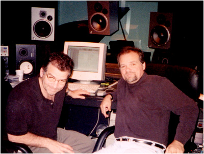 Larry and brother Tom Weir in the recording studio.